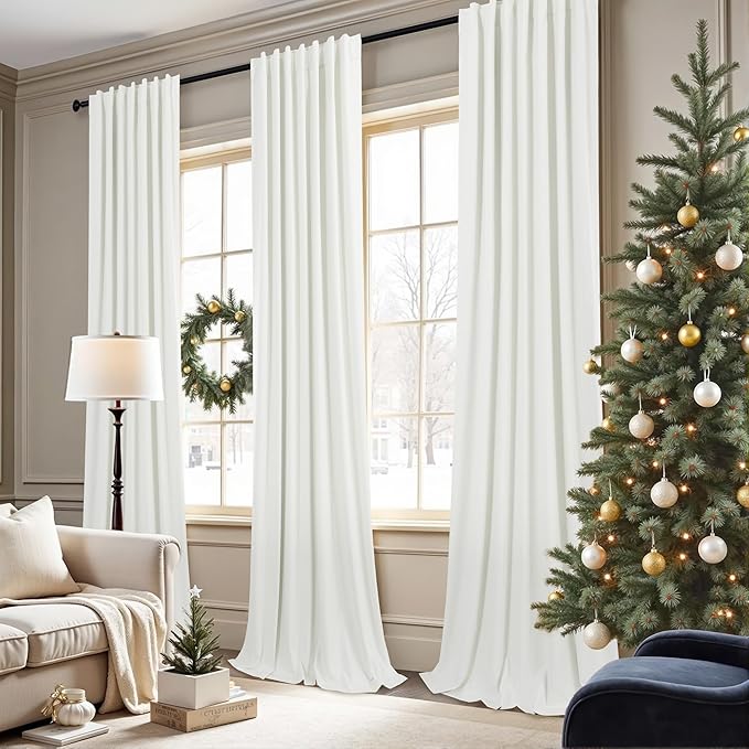 102 Inch Blackout Curtains 2 Panel Set Length Modern Decorative Dark Out Curtain - Image 2