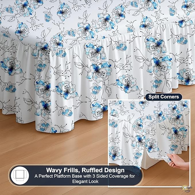 Cottington Lane Ruffled Bed Skirt Queen Size - Image 7