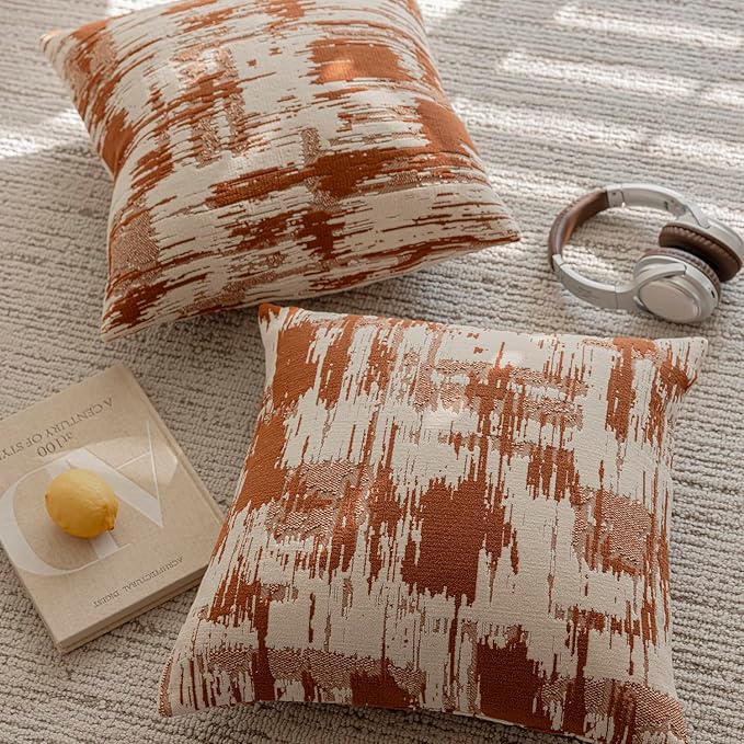 Set of 2 Art Textured Throw Pillow Covers, Abstract Sculpted Design - Image 4
