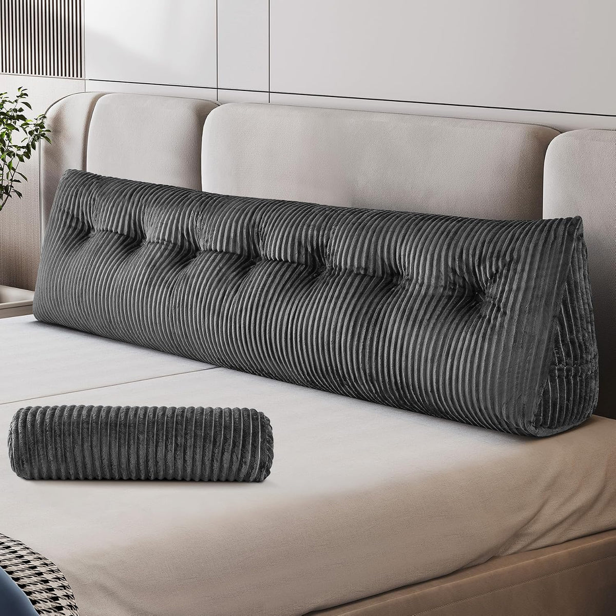 z-hom king size wedge headboard pillow with 1, main product view