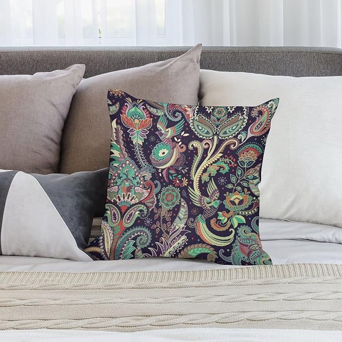 Boho Pillowcases Beautiful Floral Patterns in Traditional Geometric Ethnic Style - Image 5