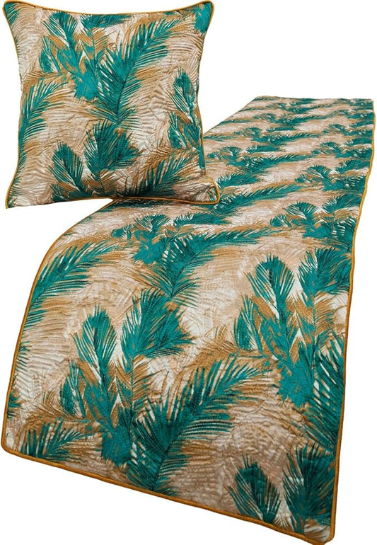 The HomeCentric King/Queen/Twin Green Decorative CA King 86"x18" Bed Runner by TheHomeCentric