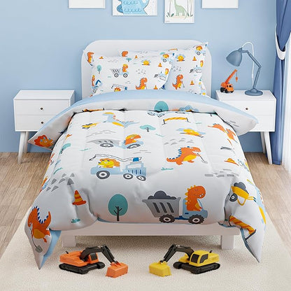 SANDJEST Dinosaur Comforter Set Twin Size 68x86in - Image 6