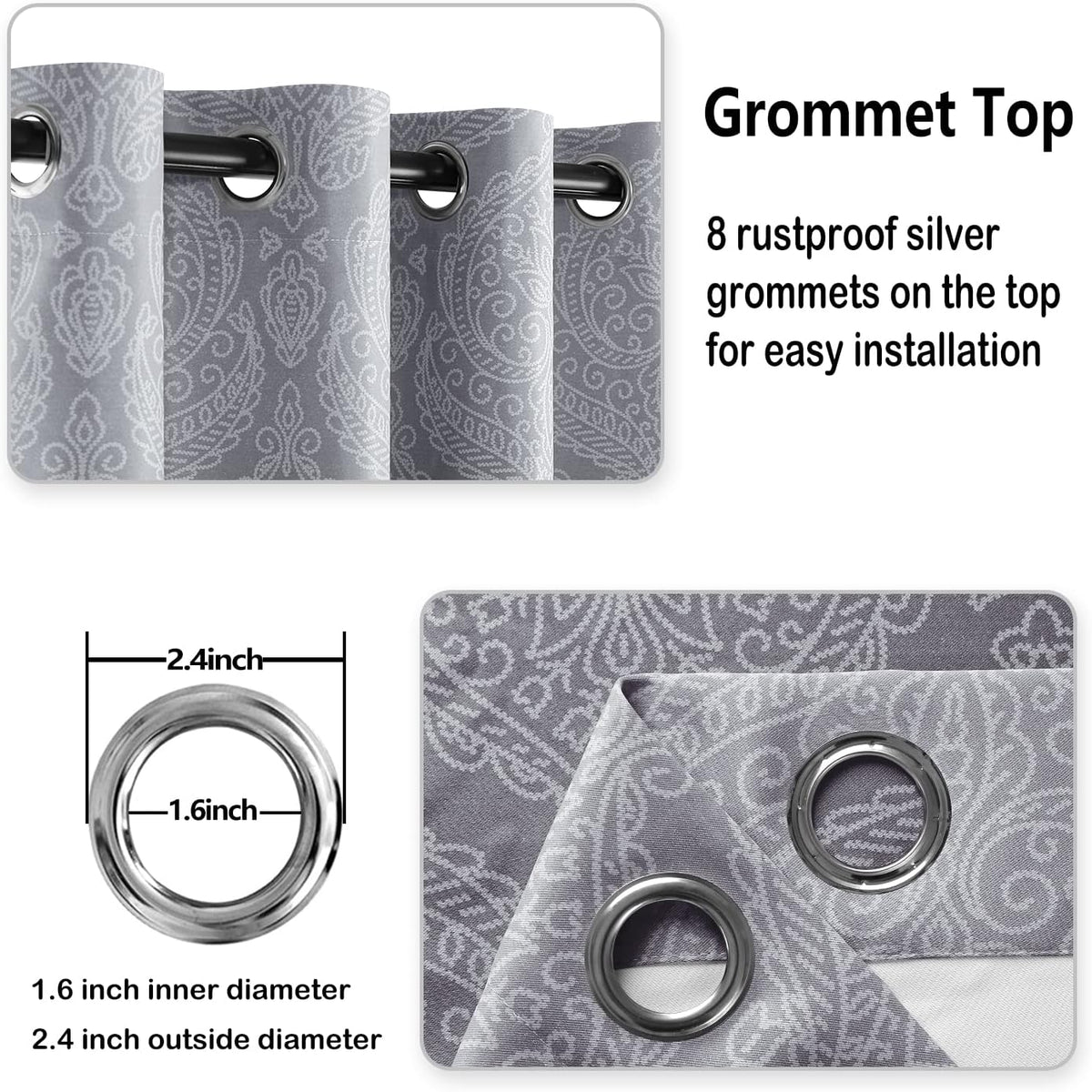 dwcn ombre blackout curtains for bedroom 52 x, side view