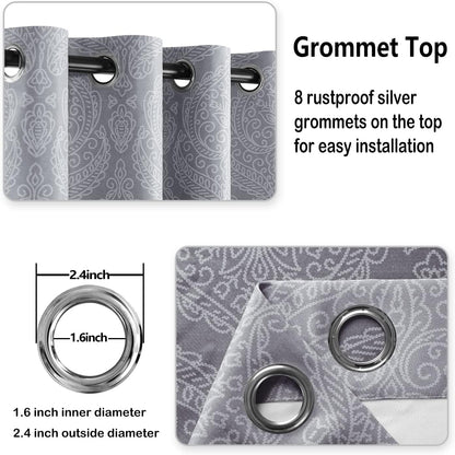 dwcn ombre blackout curtains for bedroom 52 x, side view