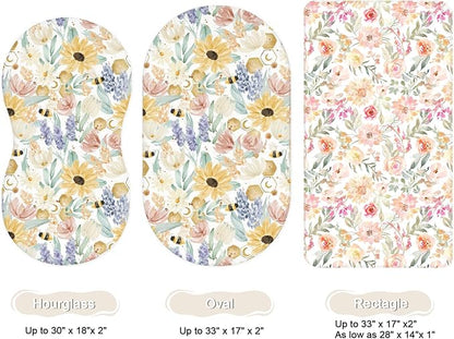 Bassinet Sheets for Baby Girls Boys 2 Pack, Fitted Baby Mattress Sheet for - Image 2