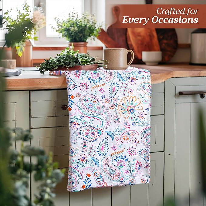 Maison d' Hermine Kitchen Towels Set of 3 100% Cotton 27.50" x 20" Reusable - Image 5