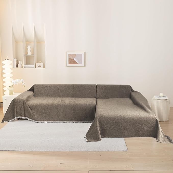 MEETSKY Couch Cover Washable for Dogs Sectional Couch Covers Chenille Sofa - Image 8