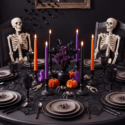Halloween Decor Indoor, Halloween Decorations, Flameless Taper Candles, 6Pc