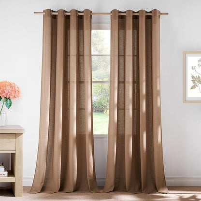 NICETOWN Linen Gold Brown Curtains by NICETOWN