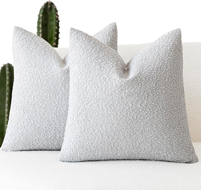 Foindtower Set of 2, Decorative Textured Boucle Throw Pillow Covers Accent by Foindtower