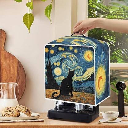 Starry Night Cat Print Coffee Machines Covers - Image 4