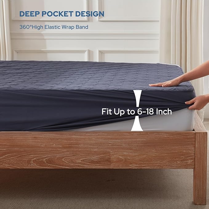 BEDLORE Waterproof Mattress Protector, Queen Size Mattress Pad - Image 4