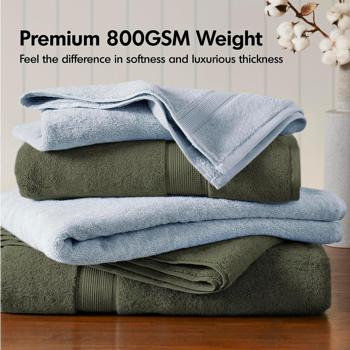 madison park 800gsm 100% cotton bathroom bath towel shown in use