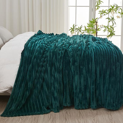 NEWCOSPLAY Super Soft Queen Blanket Dark Teal Premium Silky Flannel Fleece 3D - Image 4