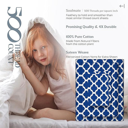 Mayfair Linen 100% Cotton Printed Bed Sheets Queen Size Set - Image 4