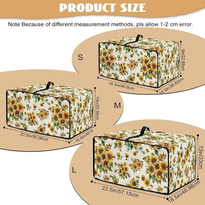 Sunflower Bee Print Toaster Oven Cover Dust-Proof Microwave Oven Cloth Cover - Image 7
