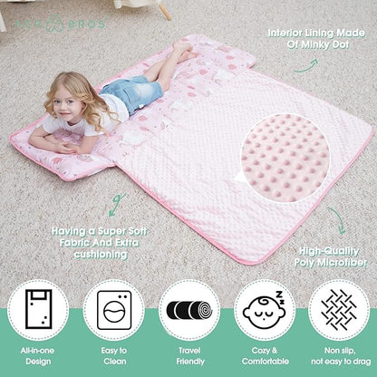 ACRABROS Toddler Nap Mat with Pillow and Blanket, Extra Large Rolled Napping - Image 4