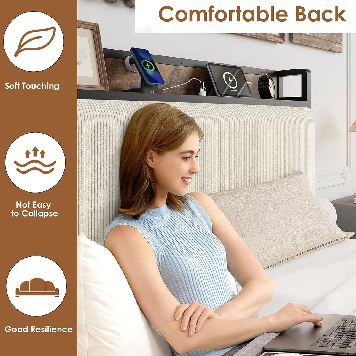 gaomon twin size bed frame with 2 drawers on a desk or shelf
