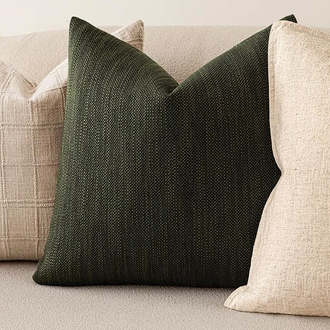 Foindtower Set of 2 Decorative Textured Burlap Linen Throw Pillow Covers - Image 4
