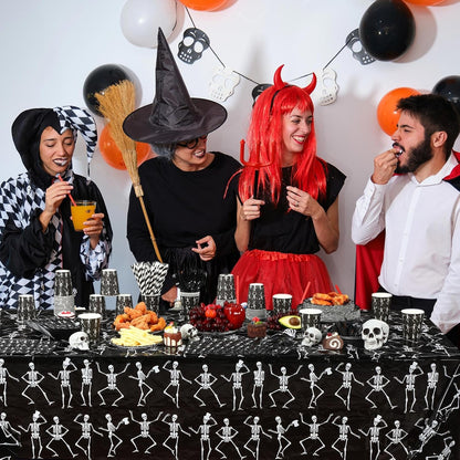 Funnymoom 452 Pcs Halloween Skeleton Party Decoration Supplies, Serves 50