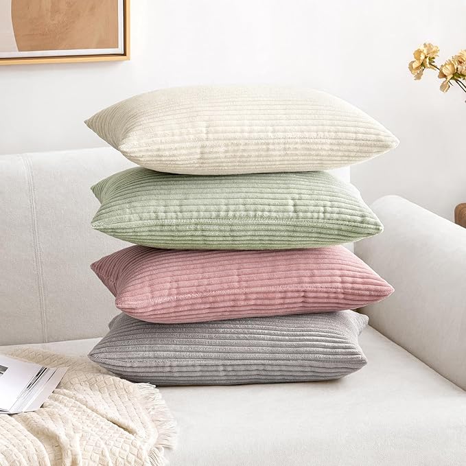 MIULEE Winter Pack of 2 Corduroy Pillow Covers Soft Soild Cushion Cases - Image 8