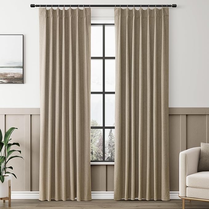 Khaki Blackout Curtains 84 Inch Long by Aersas