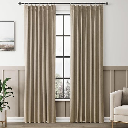 Khaki Blackout Curtains 84 Inch Long by Aersas