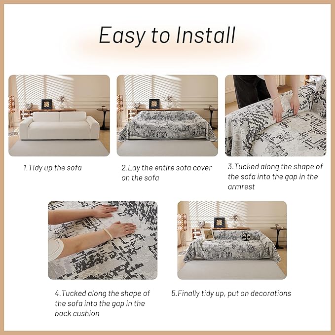 MYSKY HOME Boho Couch Cover Sofa Covers, Couch Covers - Image 8