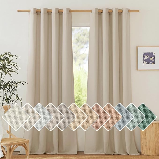 NICETOWN Linen Angora Curtains 120 inches Long by NICETOWN