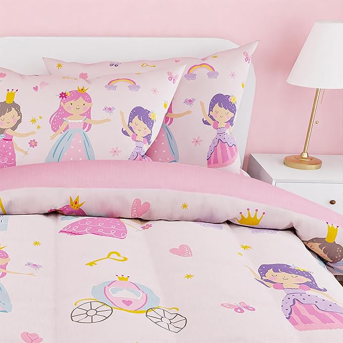 SANDJEST Princess Comforter Set Full Size 98x86in - Image 4