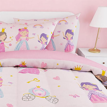 SANDJEST Princess Comforter Set Twin Size 68x86in - Image 4