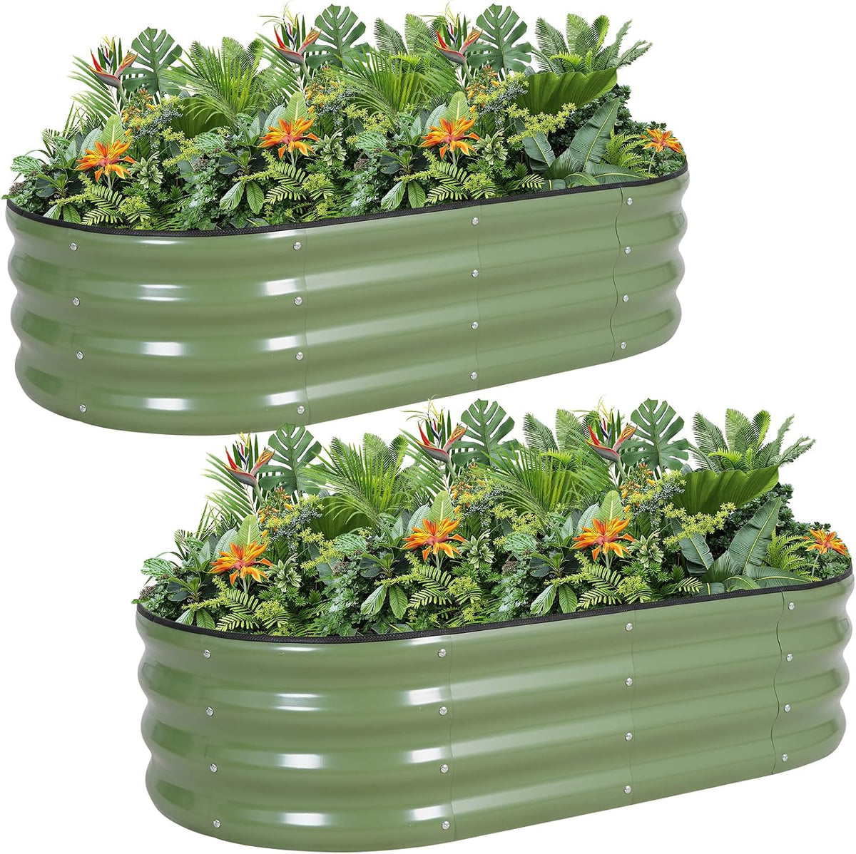 g good gain 2pcs raised garden beds galvanized, main product view