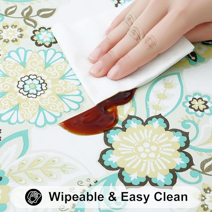 Smiry Rectangle Picnic Tablecloth, Waterproof Elastic Fitted Table Covers - Image 4