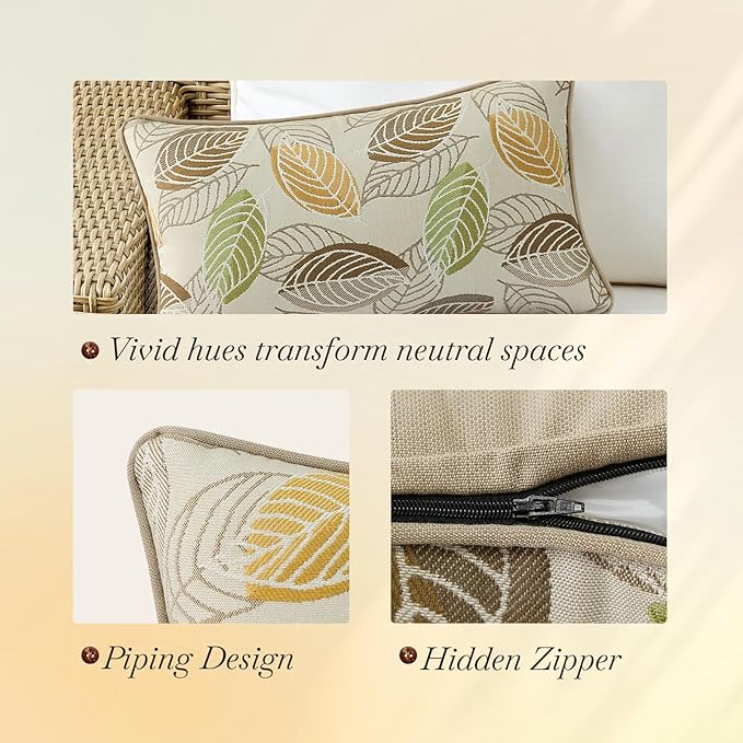 Outdoor Sunbrella Decorative Pillows Pack of 4, Momento Spring - Image 5