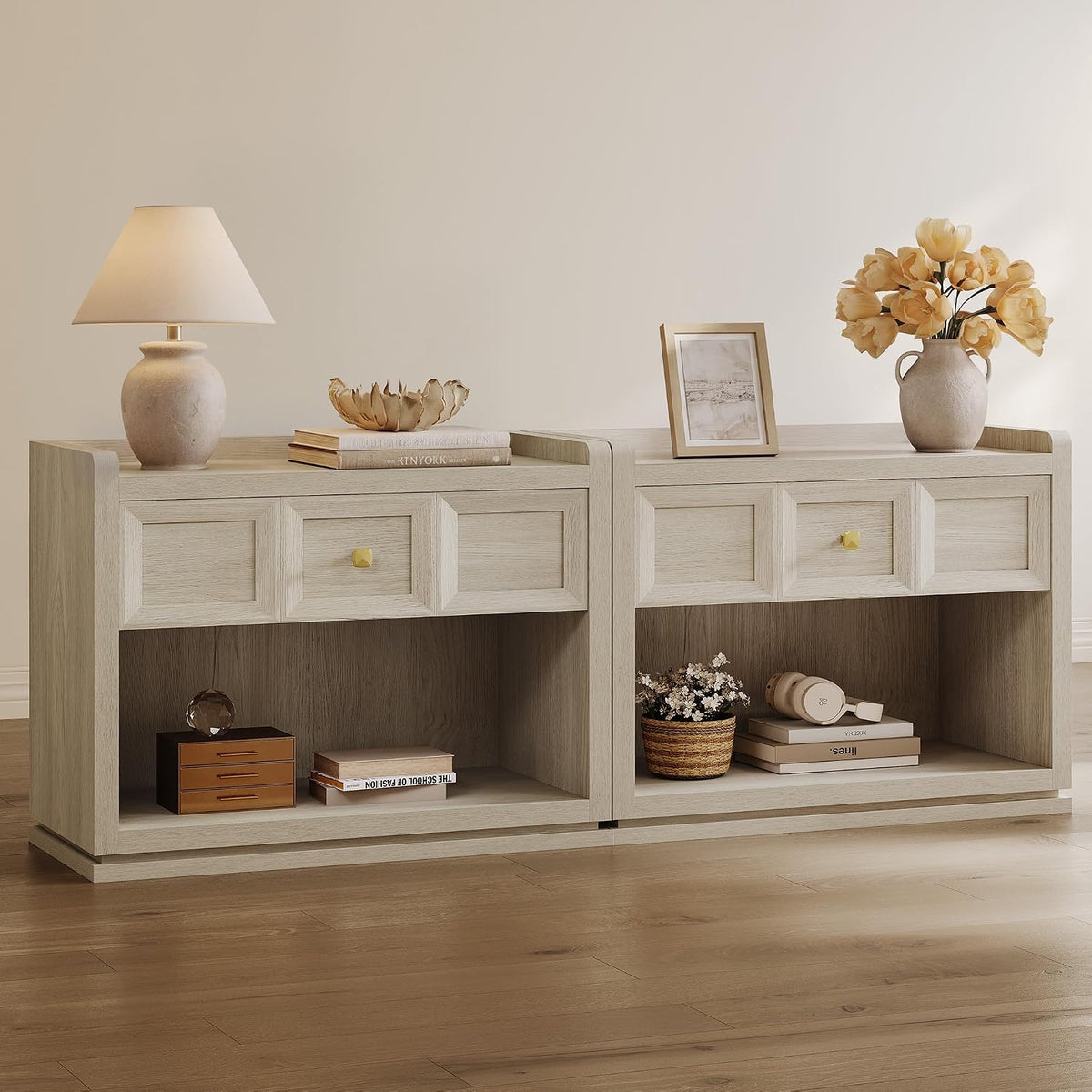 sicotas 31" wide nightstands set of 2, large shown in use