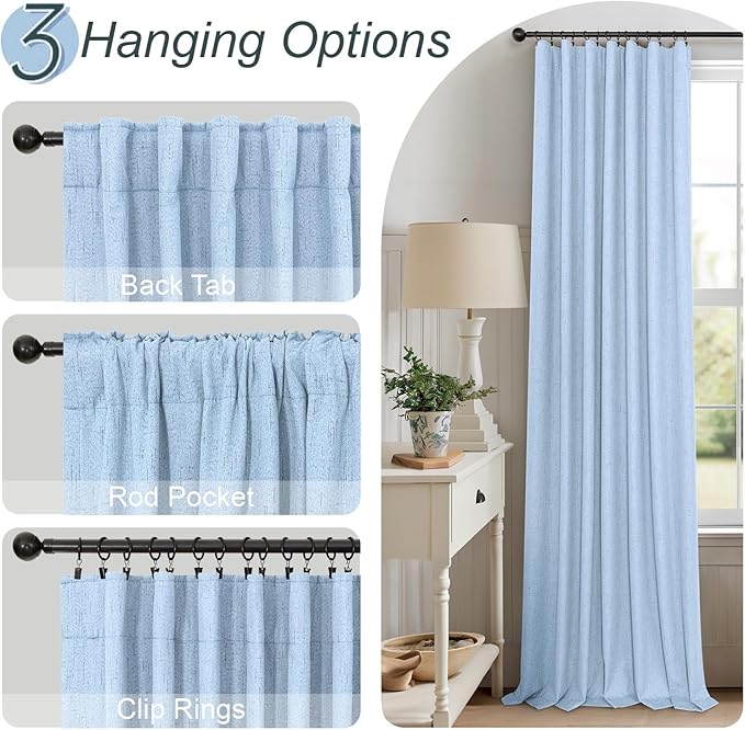 Pitalk 100% Blackout Light Blue Curtains 84 Inch Length - Image 6