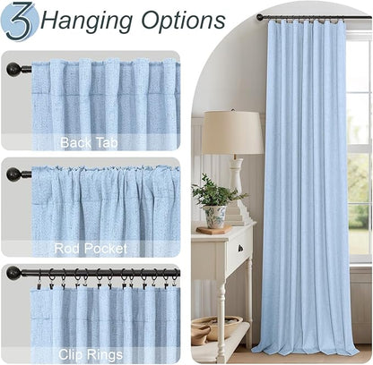 Pitalk 100% Blackout Light Blue Curtains 84 Inch Length - Image 6