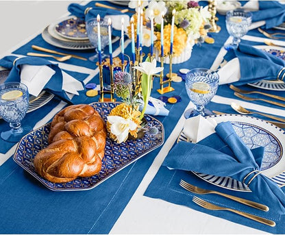 Solino Home Linen Indigo Blue Table Runner 144 Inches Long - Image 9