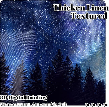 Renaiss 42 x 96 Inch Starry Night Sky Blackout Curtains Twinkle Star Forests - Image 2