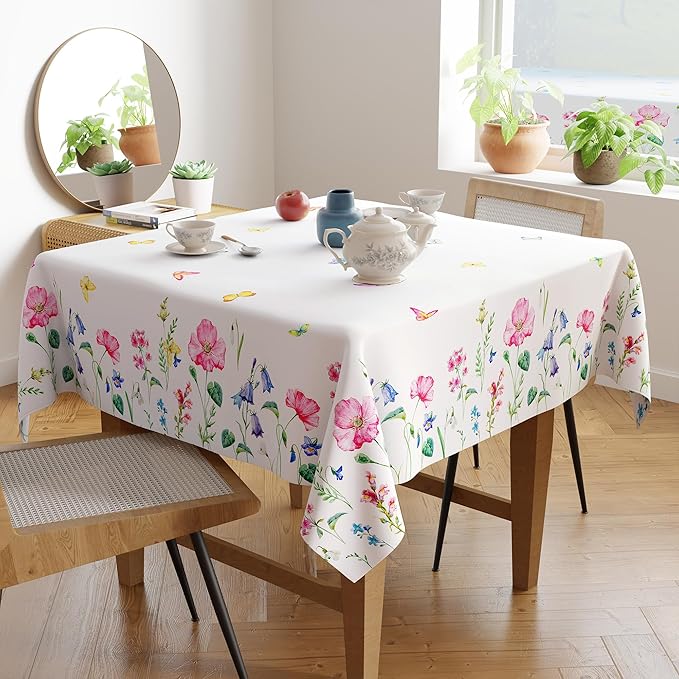 Encasa XO Rectangular 56"x72" Tablecloth | Water-Repellent Polyester Dining - Image 9