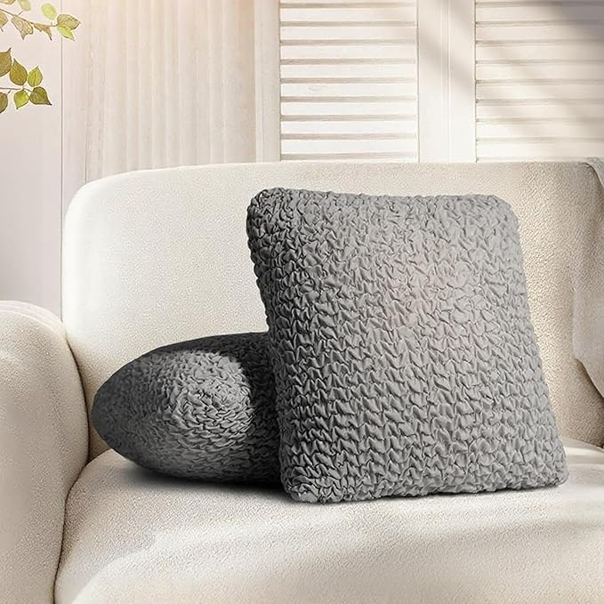 Throw Pillow Covers 18x18 Inch Solid Stretch Fabric Flexible Size Decorative by MeiMeilio