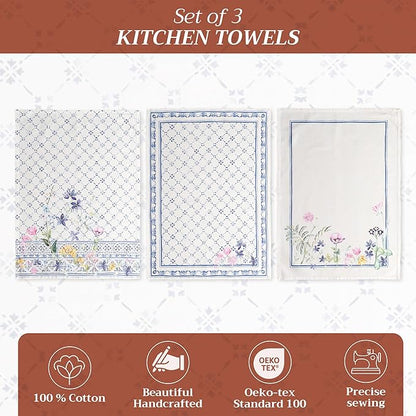 Maison d' Hermine Kitchen Towels Set of 3 100% Cotton 27.50" x 20" Reusable - Image 2