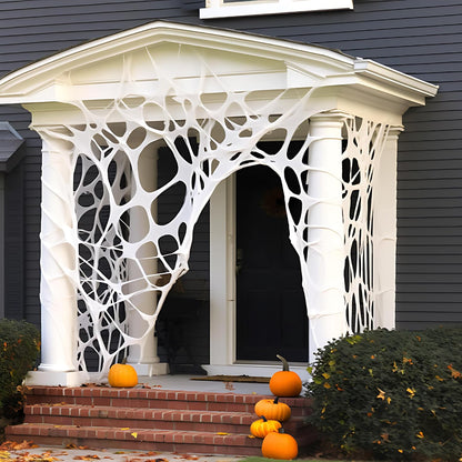 JOYIN 1000sqft Halloween Spider Web Outdoor Decoration, Giant Spider Cobwebs Halloween Decor Outside, DIY Stretchy Flexible Spiderweb Decor for Haunted House Party Decorations Supplies