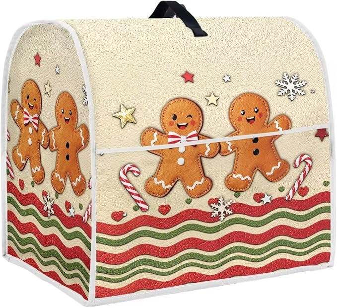 Christmas Mixer Cover for Kitchen Aid 4.5-5 Qt Mixer, Gingerbread Man Small by HUISEFOR