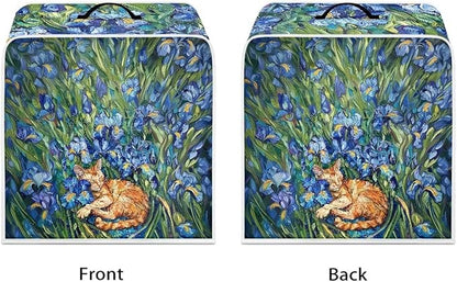Cute Iris Cat Coffee Maker Cover – Dust Protection Stain Resistant Washable - Image 2