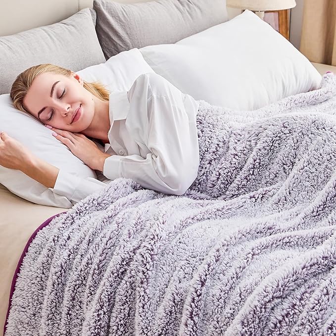 EMME Fleece Throw Blankets Soft Sherpa Plush Blankets - Image 2