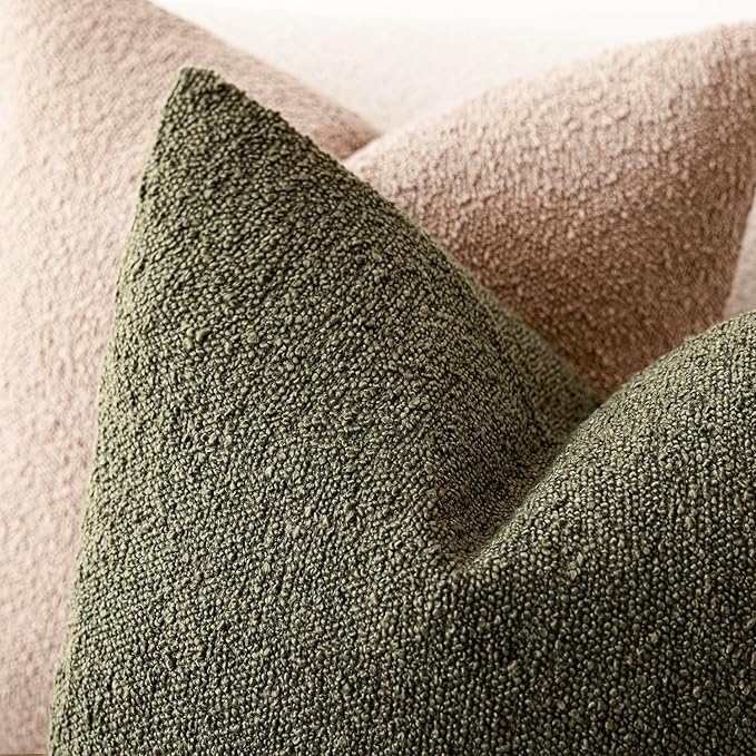 Foindtower Decorative Textured Boucle Throw Pillow Covers Accent Solid Pillow - Image 4