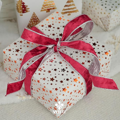 MEEDEE Red and Silver Velvet Ribbon - Image 7