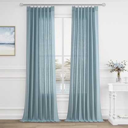 Pinch Pleated 90 Inch Curtains 2 Panels by Aersas